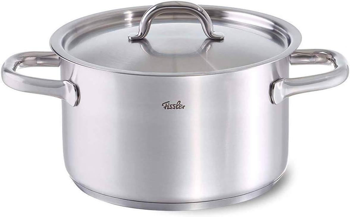 Fissler Family Line/Edelstahl-Topfset, 5-teilig, Kochtopf-Set, Töpfe mit Deckel, spülmaschinen-geeignet, Induktion, alle Herdarten (3 Kochtöpfe, 1 Bratentopf, 1 Stielkasserolle-deckellos)