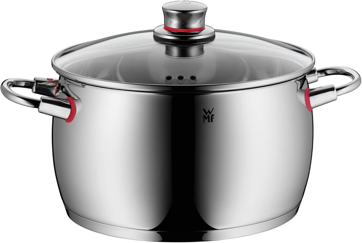 WMF Quality One Topfset Induktion 5-teilig, Kochtopf Set mit Glasdeckel, Cromargan Edelstahl poliert, Induktions Töpfe Set unbeschichtet, Dampföffnung, für alle Herdarten geeignet