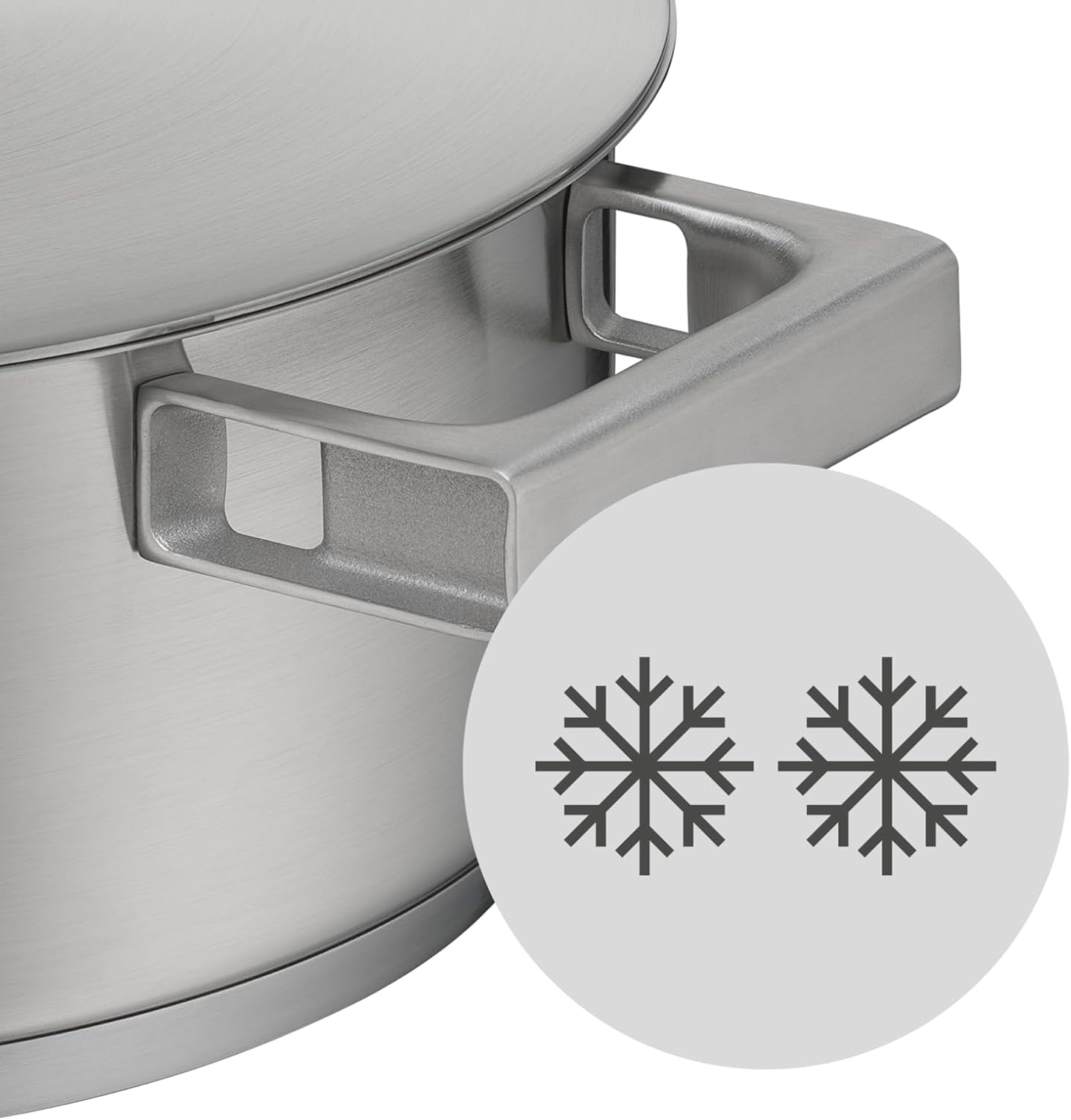 WMF Ultimate Cool Kochtopf klein 24 cm, Edelstahldeckel, Bratentopf Induktion 4,1l, Cromargan Edelstahl matt, wärmereduzierende Griffe, Induktions Topf mit Innenskalierung, spülmaschinengeeignet