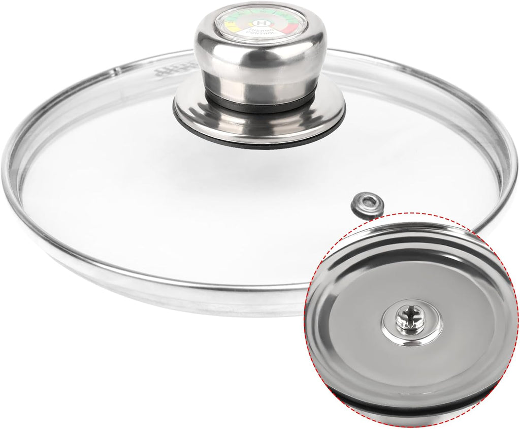 2 Stück Topfdeckelgriff mit Thermometer, kompatibel mit AMC Töpfen und Pfannen Thermo Deckelknopf Deckelgriff Ersatz Ersatz Topf Griff Thermometer für Thermometer Topfdeckelgriff