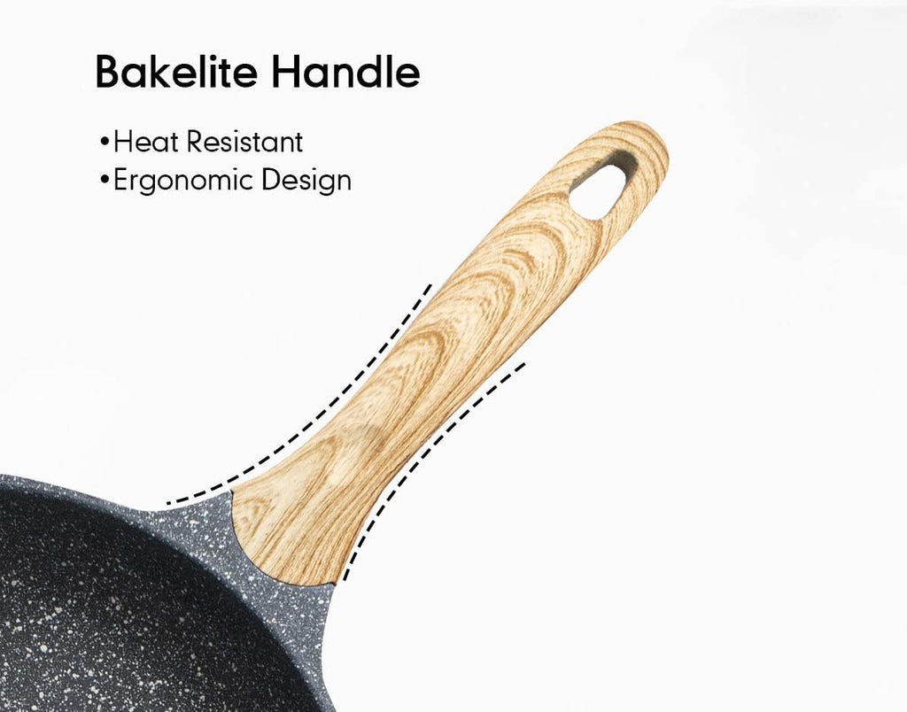 JEETEE Familie Topfsets Pfannenset 23-Teilig, Antihaft-Granit Topf und Pfannenset, Topfset Induktion, Perfekt für ein neues Geschenk zu Hause, Für alle Herdtypen Geeignet, Grau