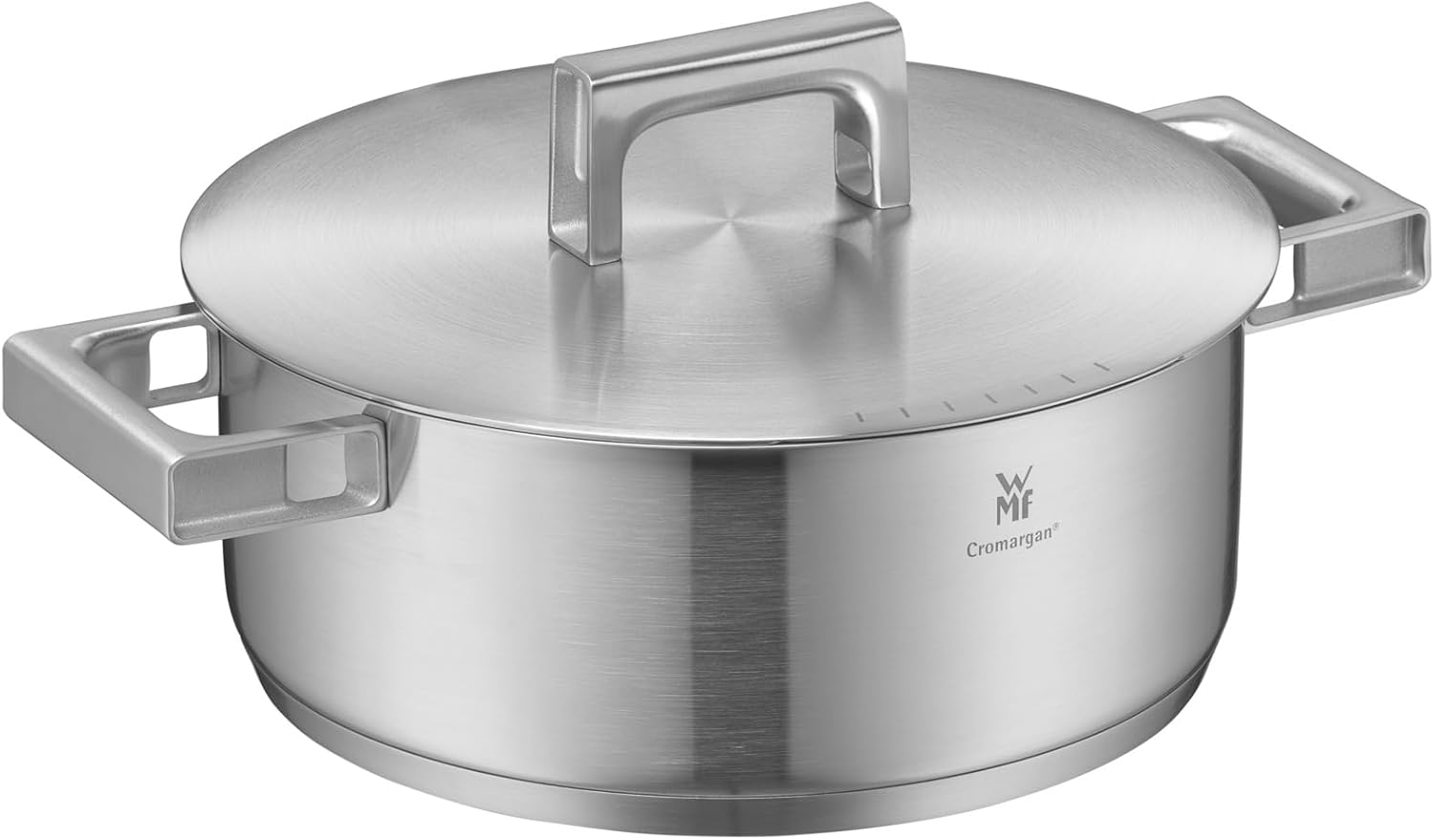 WMF Ultimate Cool Kochtopf klein 24 cm, Edelstahldeckel, Bratentopf Induktion 4,1l, Cromargan Edelstahl matt, wärmereduzierende Griffe, Induktions Topf mit Innenskalierung, spülmaschinengeeignet