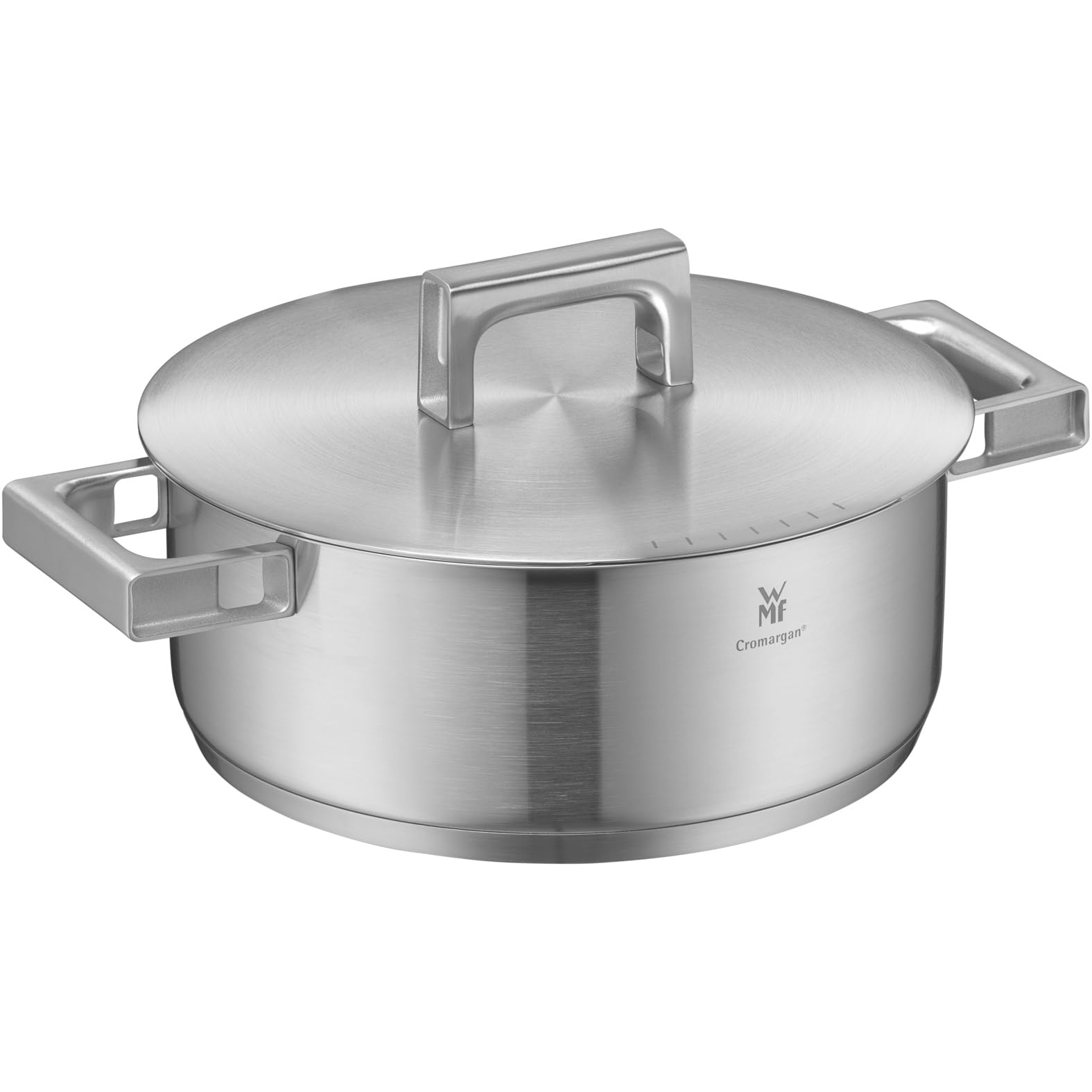 WMF Ultimate Cool Kochtopf klein 24 cm, Edelstahldeckel, Bratentopf Induktion 4,1l, Cromargan Edelstahl matt, wärmereduzierende Griffe, Induktions Topf mit Innenskalierung, spülmaschinengeeignet