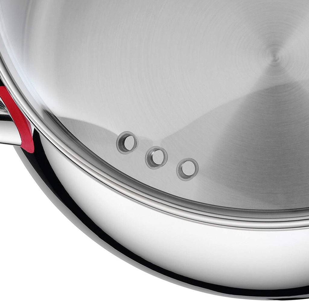 WMF Quality One Topfset Induktion 5-teilig, Kochtopf Set mit Glasdeckel, Cromargan Edelstahl poliert, Induktions Töpfe Set unbeschichtet, Dampföffnung, für alle Herdarten geeignet