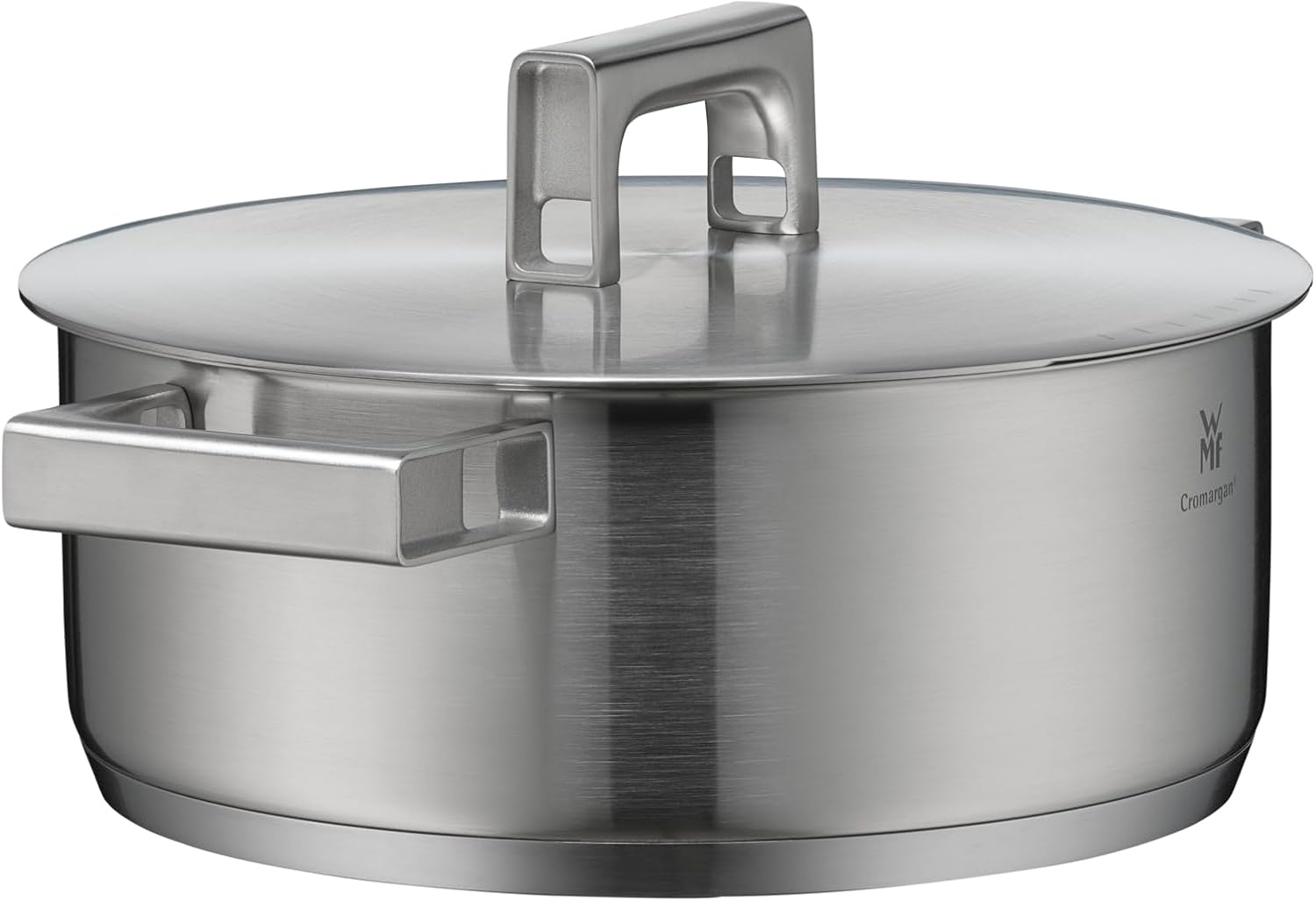 WMF Ultimate Cool Kochtopf klein 24 cm, Edelstahldeckel, Bratentopf Induktion 4,1l, Cromargan Edelstahl matt, wärmereduzierende Griffe, Induktions Topf mit Innenskalierung, spülmaschinengeeignet
