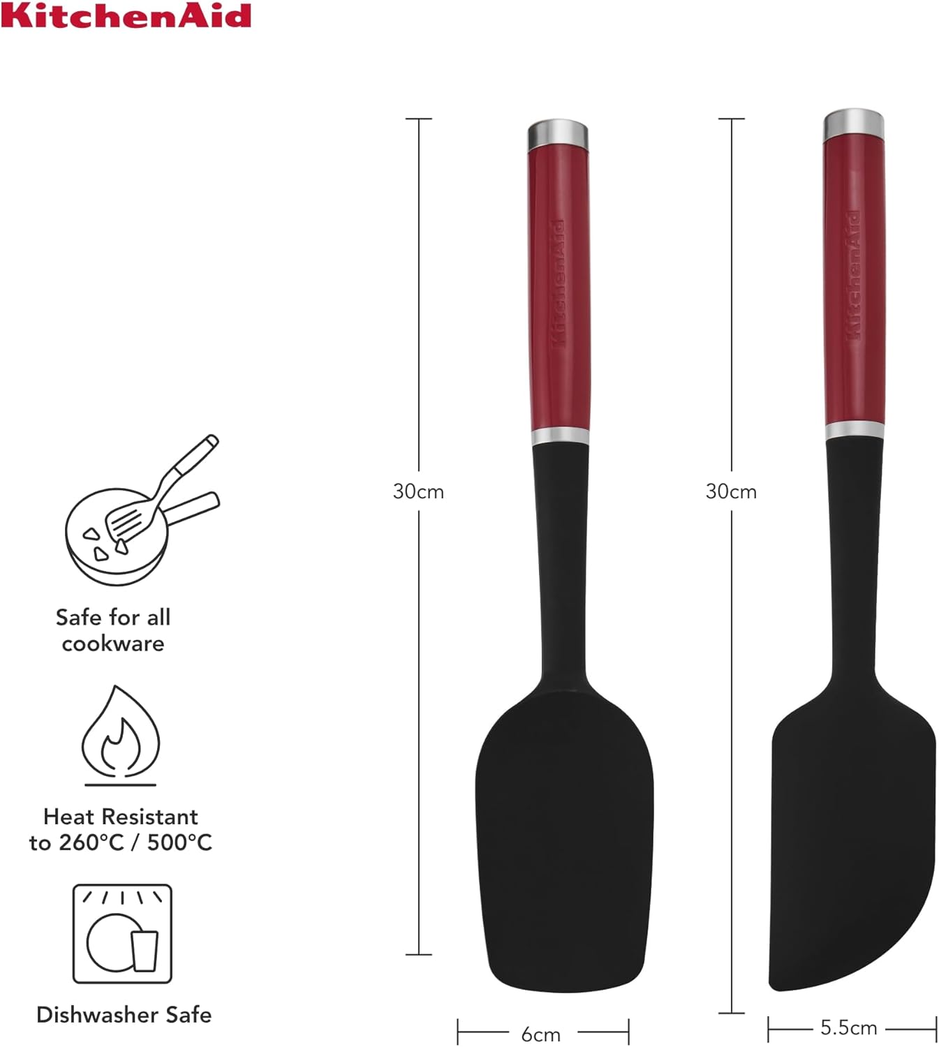 KitchenAid Universal 2pc Silikon Spatel Set - Empire Rot