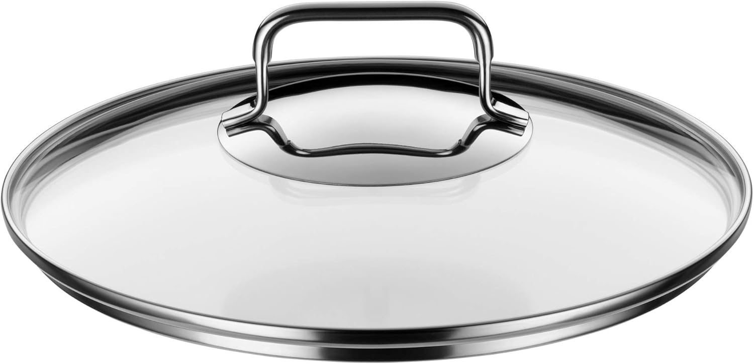 WMF Nudeltopf mit Sieb 24 cm Induktion, Kochtopf groß 7l, Spaghettitopf mit Glasdeckel, Cromargan Edelstahl poliert, Pastatopf