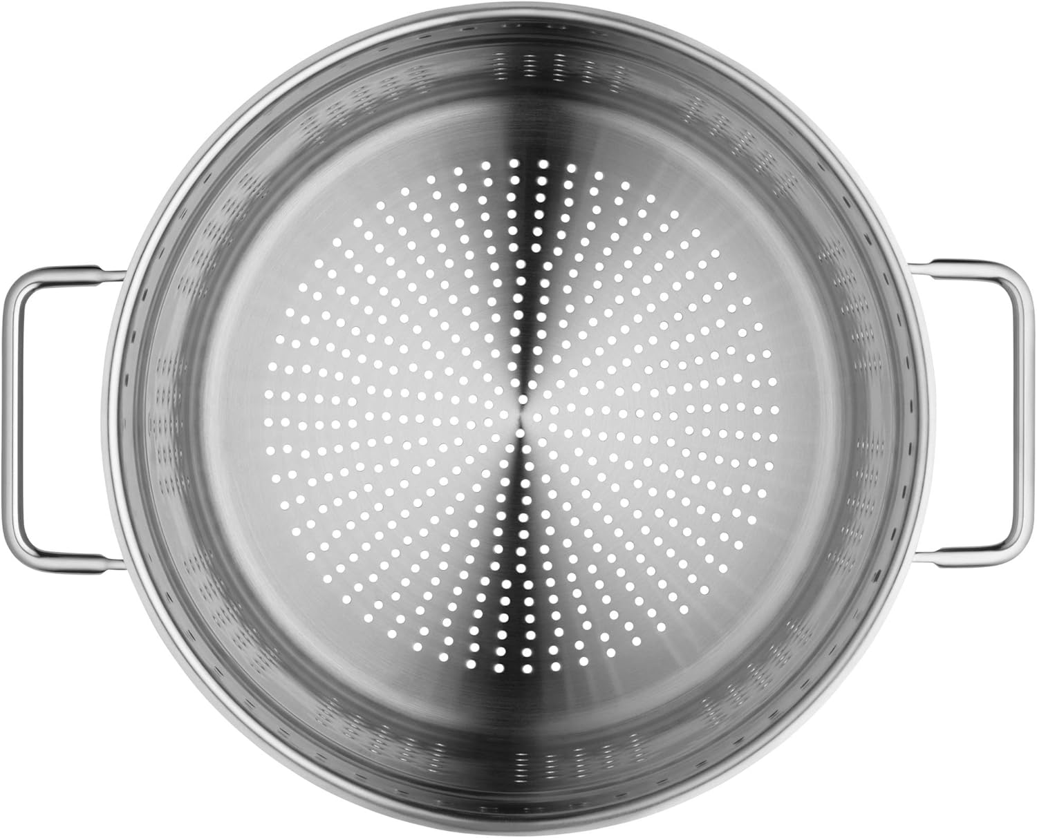 WMF Nudeltopf mit Sieb 24 cm Induktion, Kochtopf groß 7l, Spaghettitopf mit Glasdeckel, Cromargan Edelstahl poliert, Pastatopf