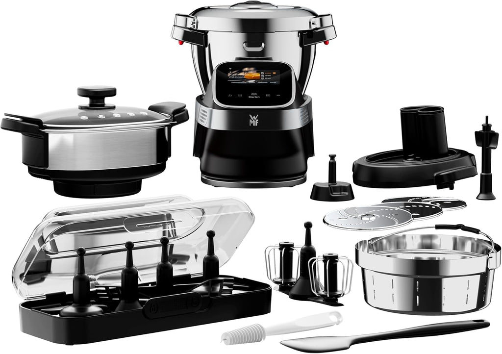 WMF Avantgarde Küchenmaschine mit Kochfunktion, besonders leise, 14 Kochprogramme, WLAN, Kochschüssel 3l, Touchscreen, intuitive App, Rezepte, edelstahl matt