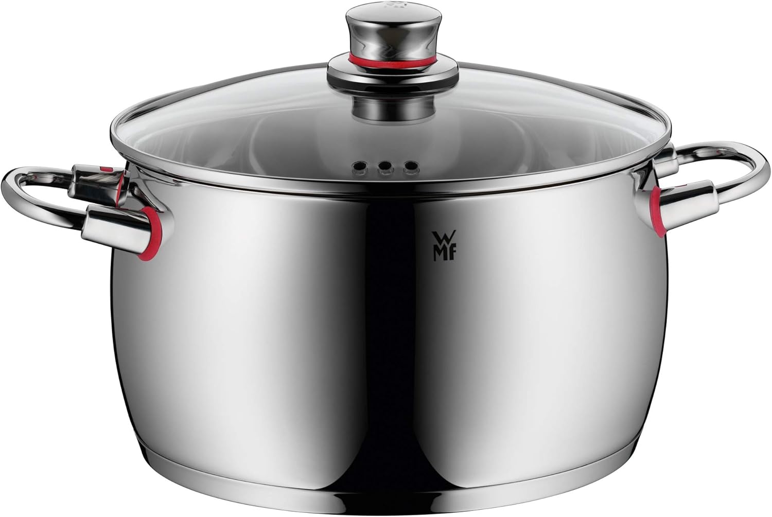 WMF Quality One Topfset Induktion 5-teilig, Kochtopf Set mit Glasdeckel, Cromargan Edelstahl poliert, Induktions Töpfe Set unbeschichtet, Dampföffnung, für alle Herdarten geeignet