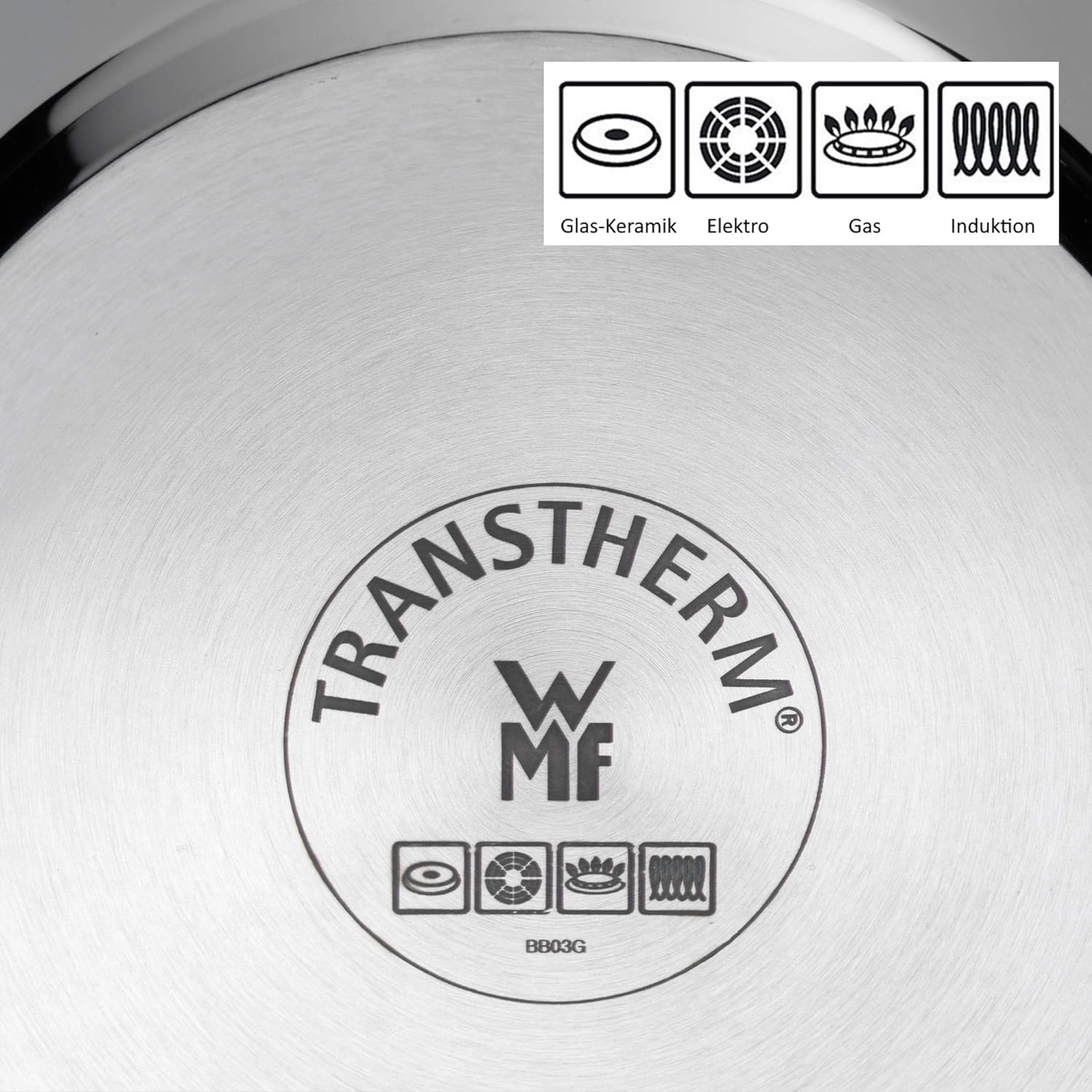 WMF Nudeltopf mit Sieb 24 cm Induktion, Kochtopf groß 7l, Spaghettitopf mit Glasdeckel, Cromargan Edelstahl poliert, Pastatopf
